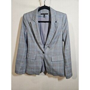 White House Black Market Women's Size 4 Gray Checked Blazer